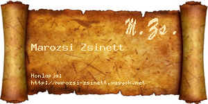 Marozsi Zsinett névjegykártya